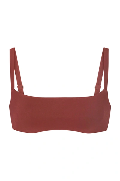 Anemos The Square Neck Bikini Top In Umber