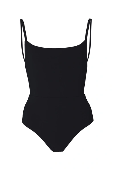 Anemos The Square Neck Open Back One-piece In Black