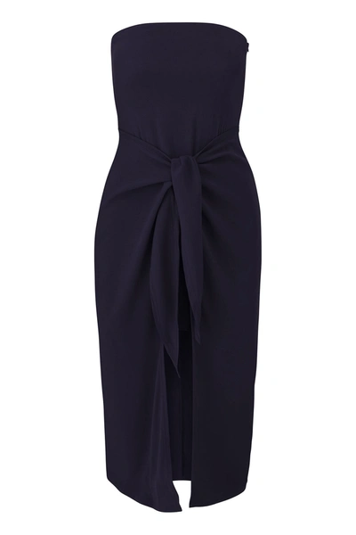 Anemos The Strapless D.k. Wrap Dress In Stretch Cupro In Navy