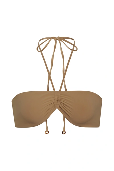 Anemos The Sweetheart Halter Bikini Top In Sandstone