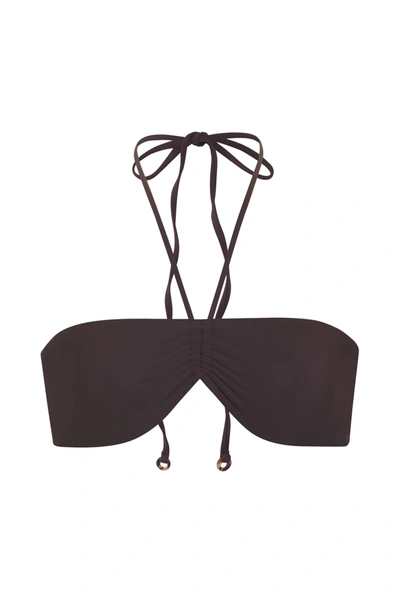 Anemos The Sweetheart Halter Bikini Top In Espresso