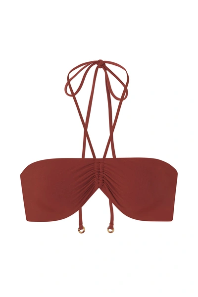 Anemos The Sweetheart Halter Bikini Top In Umber