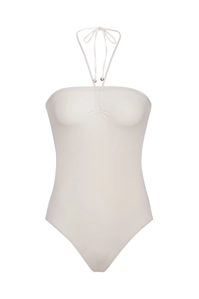 Anemos The Sweetheart Halter One-piece In Off-white