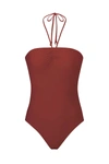 Anemos The Sweetheart Halter One-piece In Umber