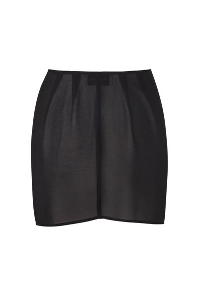 Anemos The Wrap Mini Skirt In Sheer Eco-chiffon In Black