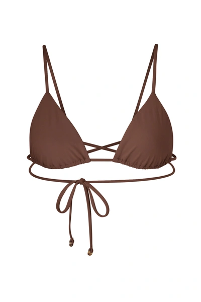 Anemos The Wrap Triangle Bikini Top In Moka