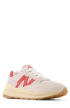 New Balance 57/40 "moonbeam/true Red" Low-top Sneakers In Beige/red/white