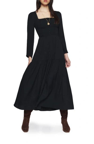 Reformation Chaylyn Long Sleeve Dress In Black | ModeSens