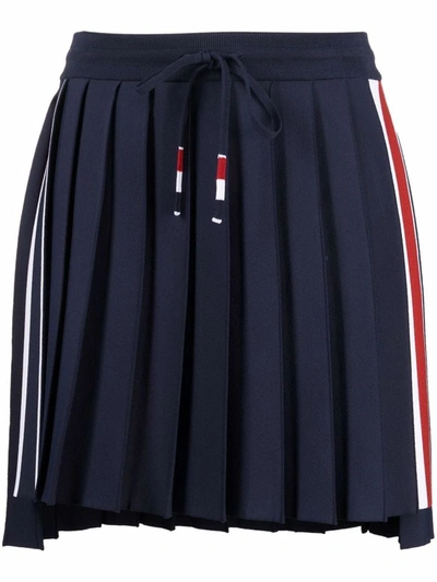 THOM BROWNE THOM BROWNE MINI DROPPED BACK PLEATED SKIRT CLOTHING
