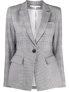 Veronica Beard Suri Checked Cotton-blend Blazer In Black White Blkwh