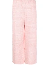 Vitelli Marl-knit Cropped Trousers In Pale Pink