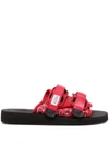 Suicoke Moto-cab Logo Patch Slides In Rd Red