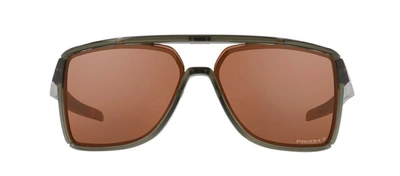 Oakley Castel Pol 0oo9147-04 Square Polarized Sunglasses In Brown