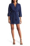 FRAICHE BY J LONG SLEEVE TIE FRONT DRESS