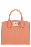 Ferragamo The Studio Gancio Leather Top-handle Bag In Corallo / Corallo