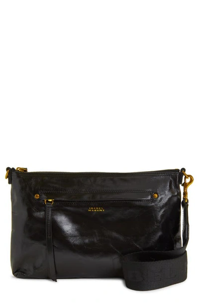 Isabel Marant Nessah Wardy Leather Crossbody Bag In Black