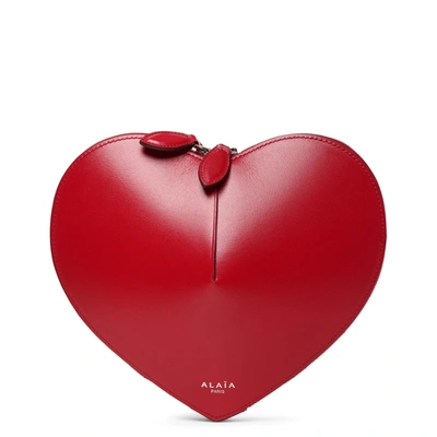 Alaïa Le Coeur Red Leather Crossbody Bag