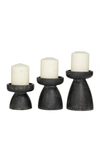 Sonoma Sage Home Black Wood Traditional Candle Holder In Black