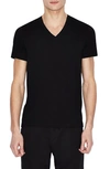 Armani Exchange Basic V-neck T-shirt In Black