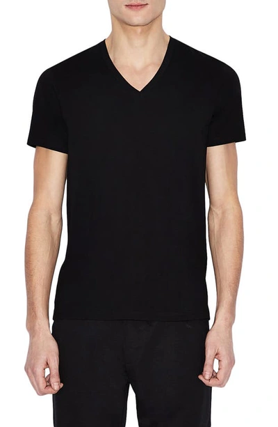 Armani Exchange Basic V-neck T-shirt In Black