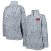 GAMEDAY COUTURE GAMEDAY COUTURE HEATHER GRAY ALABAMA CRIMSON TIDE LEOPARD QUARTER-ZIP SWEATSHIRT