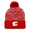 Fanatics Branded Red Calgary Flames Defender Cuffed Knit Hat With Pom In Red