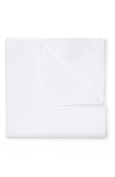 Hugo Boss Italian-made Pocket Square In Easy-iron Cotton In White