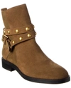 See By Chloé Studded Suede Buckle Booties In Brown