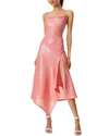 Alice And Olivia Harmony Sequin Asymmetric Hem Cocktail Dress In Red