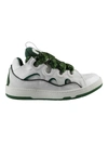 Lanvin Curb Leather Sneakers In White