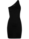 Louisa Ballou One-shoulder Stretch-jersey Mini Dress In Black