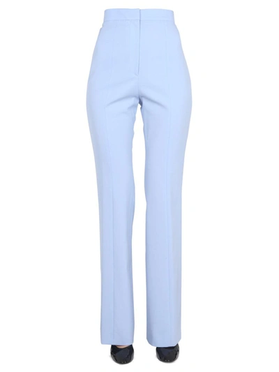 Patou Essential Wool Pants With Hook And Eye Closure In Blue