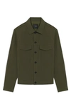 Theory River Stretch Neoteric Twill Trucker Jacket In Olive Branch - Fat