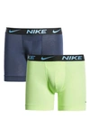 Nike Dri-fit 2-pack Reluxe Boxer Briefs In Ghost Green