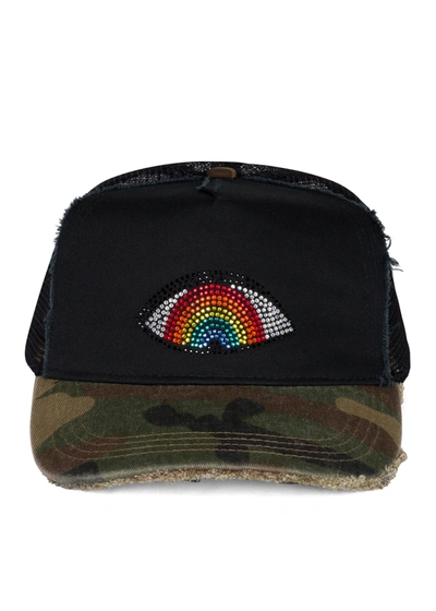 Lauren Moshi Jilly Crystal Rainbow Eye In Black Camo
