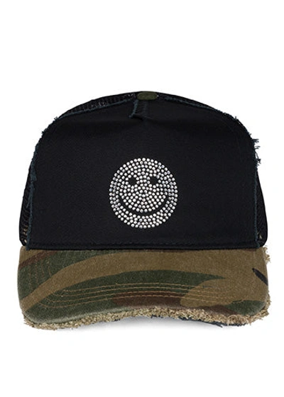 Lauren Moshi Jilly Crystal Smiley In Black Camo