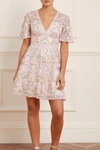Needle & Thread Lavender Rose Micro Mini Dress In Champagne