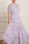 Needle & Thread Ruffled Marilla Gown In Purple