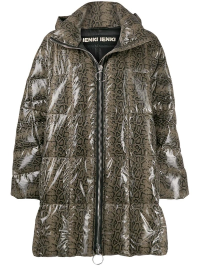 Ienki Ienki Metallic Quilted Shell Hooded Down Coat In Animal Print