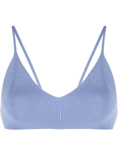 Low Classic Ribbed-knit Bra Top In Light Purple