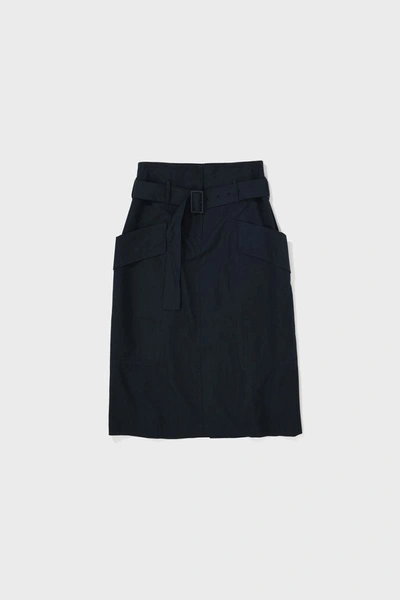 Low Classic Pocket Stitch Skirt In Navy