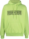 Paura Akim Graphic-print Hoodie In 750 Acid Green