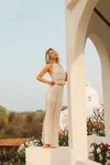 Sundress Jane Pant Crochet Sequins Off White In Off White