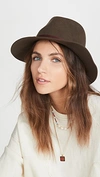 Rag & Bone Leather-trimmed Wool-felt Fedora In Pecan