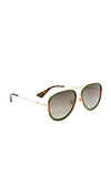 GUCCI PILOT URBAN WEB BLOCK AVIATOR SUNGLASSES,GUCII20109