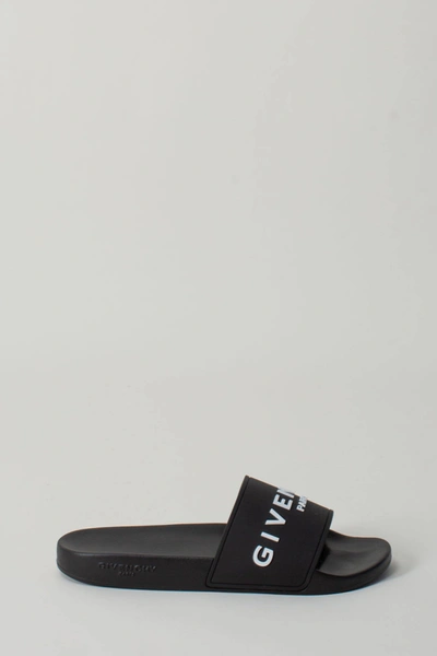 Balenciaga Logo Slide Sandal In Black