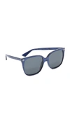 Gucci Women's Square Sunglasses, 57mm In Blue/gray Gradient