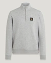 Belstaff Logo-patch Stand-collar Sweatshirt In Old Silver Heather