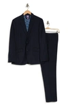 Savile Row Co Hoxton Navy Grid Check Two-button Notch Lapel Suit In Navy