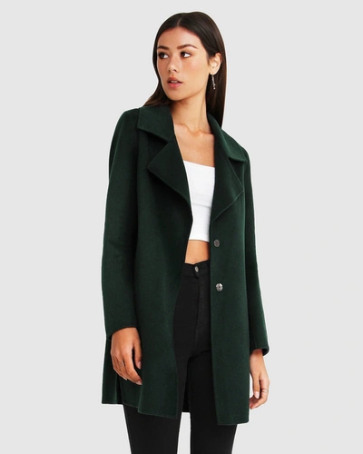 Belle & Bloom Ex-boyfriend  Wool Blend Oversized Jacket - Dark Green
